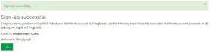 Thingspeak - Anmeldung erfolgreich