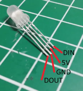 Pinout einer 5mm, WS18B20 RGB LED