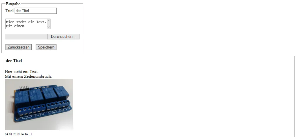 JSF - Timeline Beitrag mit Bild
