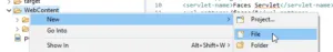 erstellen einer neuen Datei im Ordner WebContent