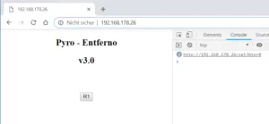 Webseite mit Schaltfläche für ein Relais