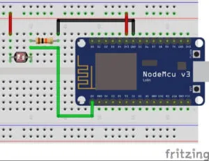 Schaltung - NodeMCU mit Fotowiderstand