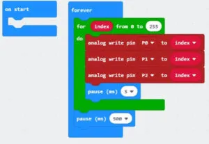 MakeCode - LED fade Effekt