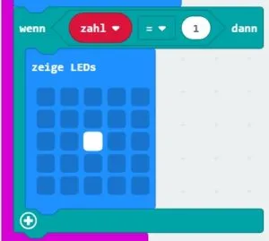 MakeCode - bedingte Abfrage für die Augenzahl