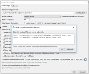 Arduino IDE - erweitern der 
