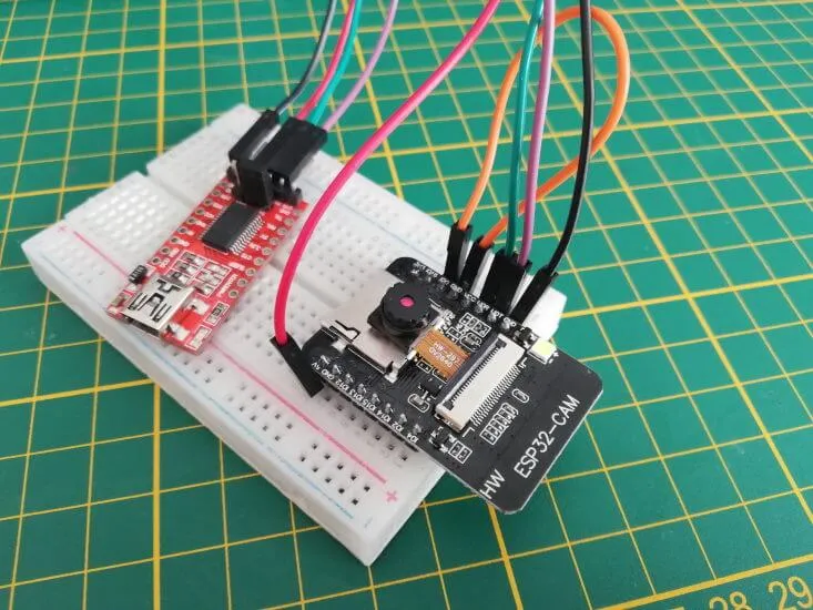 Structure of the circuit ESP32 - CAM with FTDI module