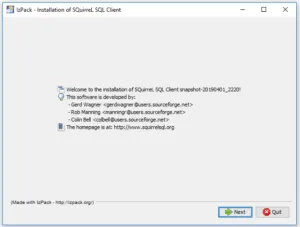 SQuirreL - Installation, Schritt 1