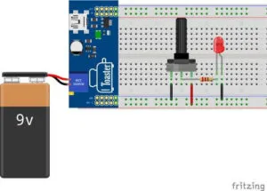 einfach Schaltung: Drehpotentiometer & LED