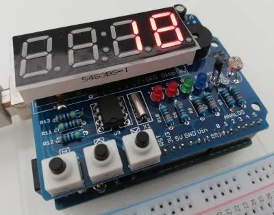 Temperaturanzeige des NTC-Widerstandes am RTC Shield von Open-Smart