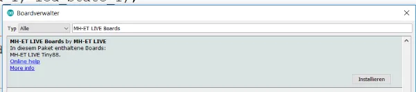 Bibliothek für das Board MH-Tiny ATTiny88