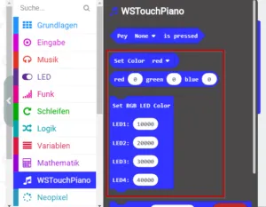 Module zum steuern der 4 NeoPixel am Piano Board
