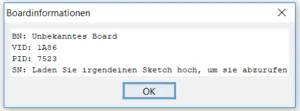 Arduino IDE - Boardinformationen vom Arduino UNO Klon