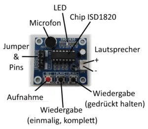 Aufbau - VoiceRecorder ISD1820