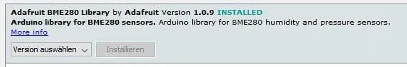 Adafruit Bibliothek für den Sensor BME280