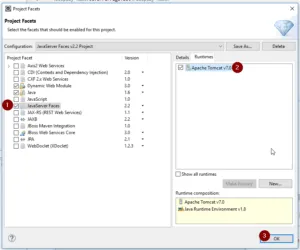 Eclipse - JavaServer Faces , setzen der Runtime