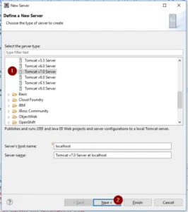 Eclipse - einrichten eines Servers - Schritt 1