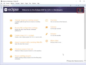 Eclipse IDE - Startbildschirm