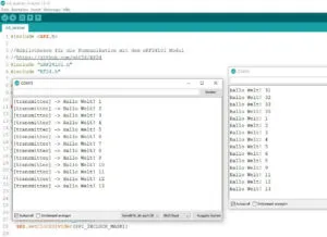Screenshot - serieller Monitor der Arduino IDE