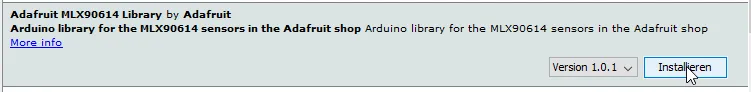 Adafruit Bibliothek für das IR Thermometer MLX90614