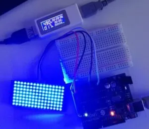 maximale Stromaufnahme des 8 x 16 LED Matrix Moduls von Keyestudio