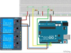 Reedkontakte mit 4fach Relais Modul am Arduino UNO