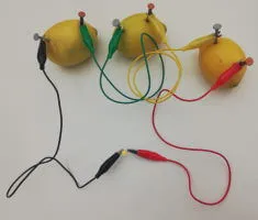 Zitronenbatterie mit einer gelben, 5mm LED