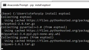 installieren des Tools esptool über pip