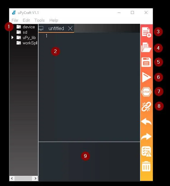 Entwicklungsumgebung uPyCraft für MicroPython