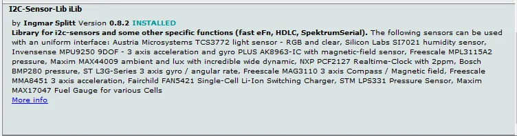 Bibliothek für den Sensor BMP280