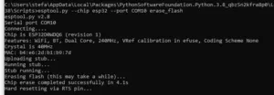 löschen des Flashspeichers auf dem ESP32 mit esptool.py
