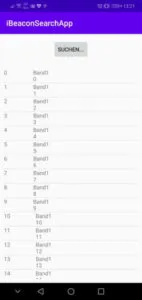 App mit Schaltfläche und ListView mit Beispielwerten
