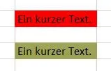 Excel - Zellen mit Hintergrundfarbe