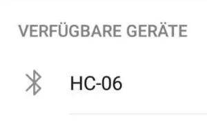 Bluetoothadapter HC-06 gefunden