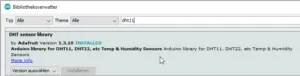 Bibliothek für den DHTxx Sensor von Adafruit