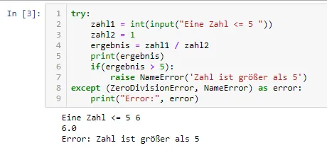 Python3 - Exceptionhandling