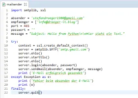Python3 - E-Mail absenden Beitragsbild