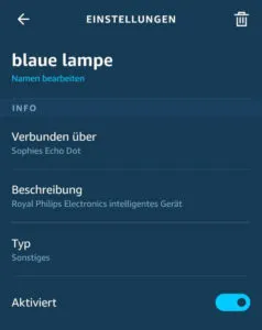 Alexa App - Gerät