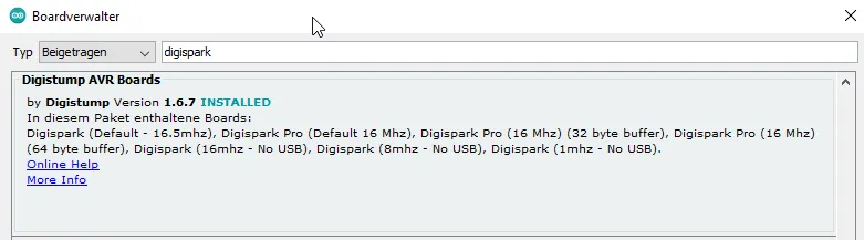 Digistump Boardtreiber