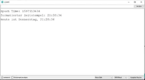 ESP8266 - Ausgabe des Zeitstempels auf der seriellen Schnittstelle