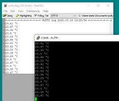 Loggen von Temperaturwerte am ESP32 mit Putty