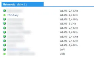 ESP8266 mit ESP Easy im WiFi Netzwerk (Ansicht im Dashboard der FritzBox!)