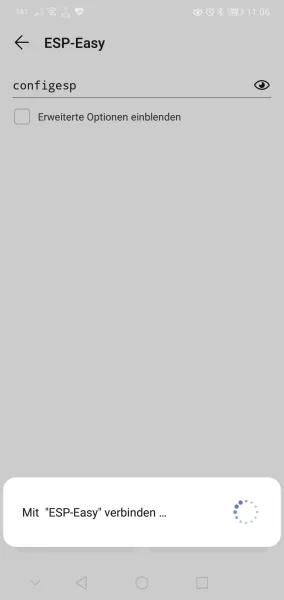 Aufbau der Verbindung zum WiFi Netzwerk ESP-Easy