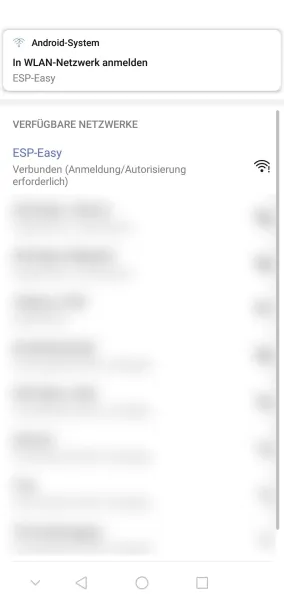 Aufbau der Verbindung zum WiFi Netzwerk ESP-Easy