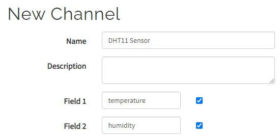 ThingSpeak - Konfiguration für einen DHT11 Sensor
