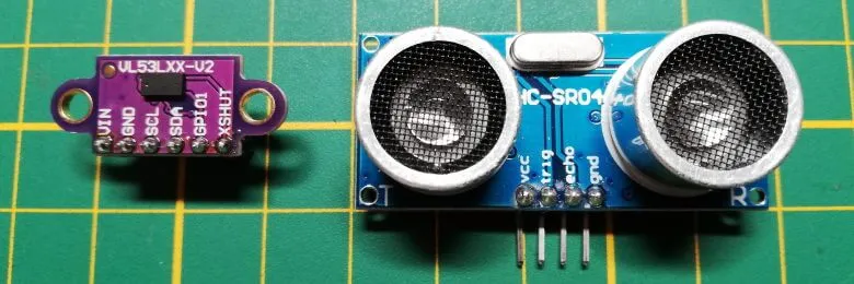 Laser Distanzsensor VL53LXX-V & Ultraschallabstandssensor HC-SR04