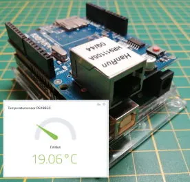 Ethernetshield W5100 am Arduino UNO R3 mit Temperatursensor DS18B20