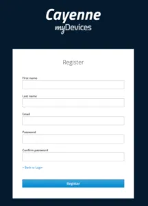 IoT Dienst Cayenne - registrieren eines neuen Benutzers