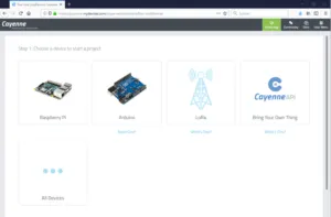 Cayenne - Schritt 1 auswählen eines Microcontrollers