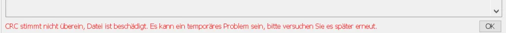 CRC Fehler beim installieren des ESP32 Treibers