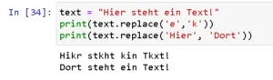 Python3 - ersetzen von Zeichen in einem String
